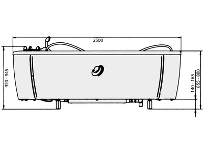 Misure lato CH8000 - VASCA ELECTRA CG