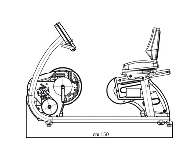 XRU002 - BIKE MAGNETICA ORIZZONTALE - dimensioni